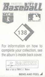 1991 Panini Stickers #138 Johnny Ray Back