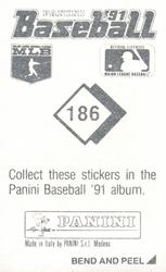 1991 Panini Stickers #186 Erik Hanson Back