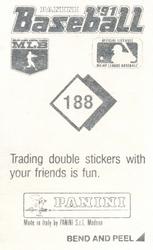 1991 Panini Stickers #188 Randy Johnson Back