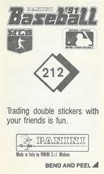 1991 Panini Stickers #212 Ellis Burks Back