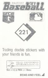 1991 Panini Stickers #221 Carlos Quintana Back