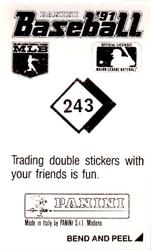 1991 Panini Stickers #243 Rick Aguilera Back