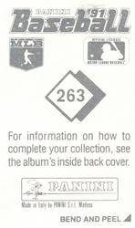 1991 Panini Stickers #263 Yankees Logo Back