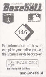 1991 Panini Stickers #146 Rickey Henderson Back
