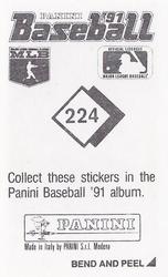 1991 Panini Stickers #224 George Brett Back