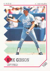 1992 Panini Stickers #100 Kirk Gibson Front