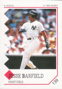 1992 Panini Stickers #139 Jesse Barfield Front