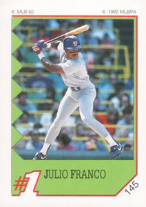 1992 Panini Stickers #145 Julio Franco Front