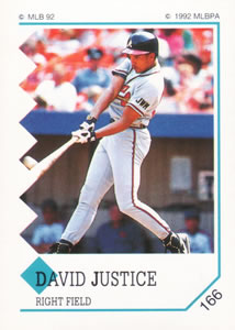 1992 Panini Stickers #166 David Justice Front