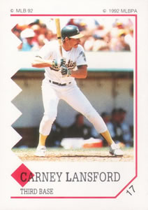 1992 Panini Stickers #17 Carney Lansford Front