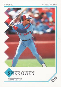 1992 Panini Stickers #205 Spike Owen Front