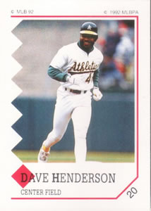 1992 Panini Stickers #20 Dave Henderson Front