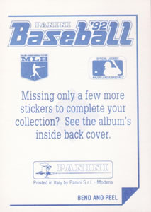 1992 Panini Stickers #286 Tony Gwynn Back