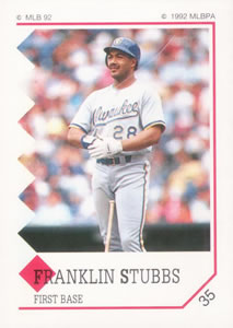 1992 Panini Stickers #35 Franklin Stubbs Front