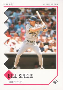 1992 Panini Stickers #38 Bill Spiers Front