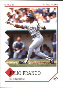 1992 Panini Stickers #76 Julio Franco Front
