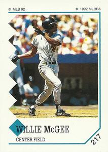 1992 Panini Stickers #217 Willie McGee Front