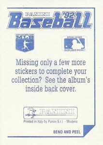 1992 Panini Stickers #220 Mets Team Logo Back