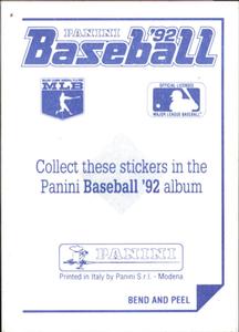 1992 Panini Stickers #287 Ivan Calderon Back