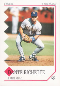 1992 Panini Stickers #39 Dante Bichette Front