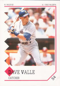1992 Panini Stickers #54 Dave Valle Front