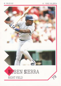 1992 Panini Stickers #79 Ruben Sierra Front