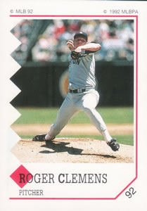 1992 Panini Stickers #92 Roger Clemens Front