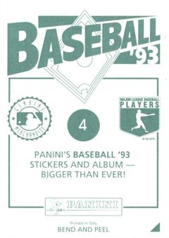 1993 Panini Stickers #4 Gary Gaetti Back