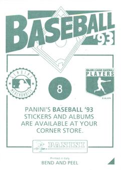 1993 Panini Stickers #8 Luis Polonia Back