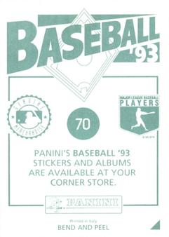 1993 Panini Stickers #70 Chris Hoiles Back