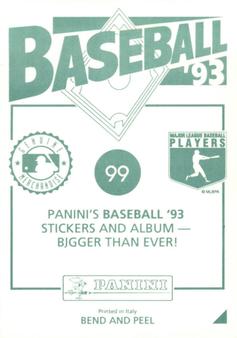 1993 Panini Stickers #99 Phil Plantier Back