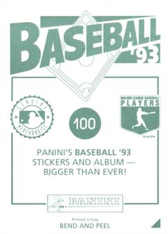 1993 Panini Stickers #100 Royals Logo Back