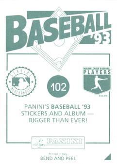 1993 Panini Stickers #102 Mike Macfarlane Back