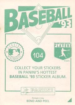 1993 Panini Stickers #104 Jim Eisenreich Back