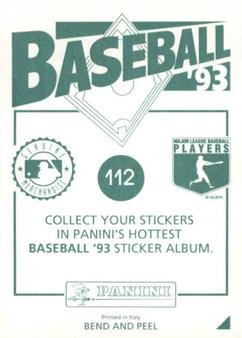 1993 Panini Stickers #112 Bill Gullickson Back