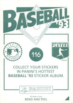 1993 Panini Stickers #116 Scott Livingstone Back