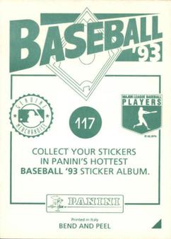 1993 Panini Stickers #117 Travis Fryman Back