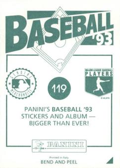 1993 Panini Stickers #119 Rob Deer Back