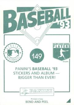 1993 Panini Stickers #149 Andy Stankiewicz Back