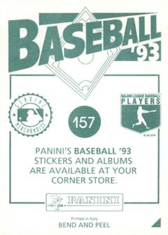 1993 Panini Stickers #157 Dennis Eckersley Back