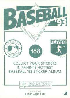 1993 Panini Stickers #168 Pete Harnisch Back