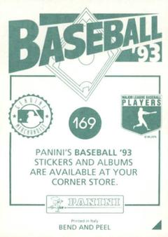 1993 Panini Stickers #169 Eddie Taubensee Back