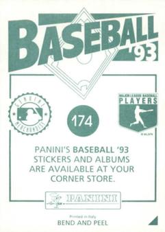 1993 Panini Stickers #174 Steve Finley Back