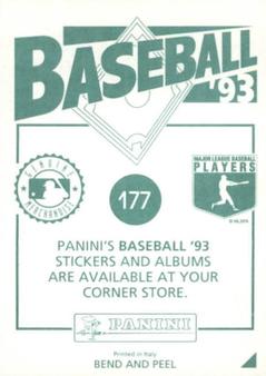 1993 Panini Stickers #177 Casey Candaele Back