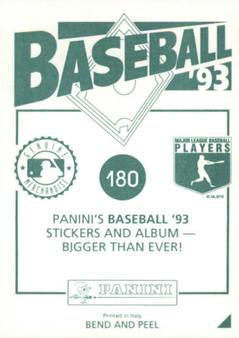1993 Panini Stickers #180 Greg Olson Back