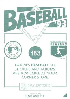 1993 Panini Stickers #183 Jeff Blauser Back