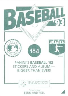 1993 Panini Stickers #184 Terry Pendleton Back