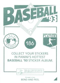 1993 Panini Stickers #186 Otis Nixon Back