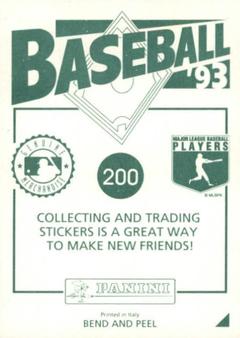 1993 Panini Stickers #200 Cubs Logo Back