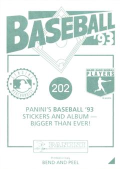 1993 Panini Stickers #202 Rick Wilkins Back
